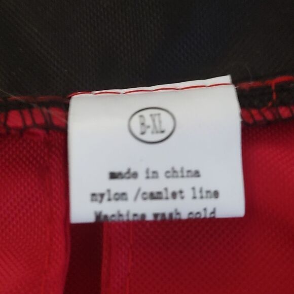 Live Long Long Dog Rain Coat w/ Hood red black Sz B-XL (beefy dogs bulldog etc) - Picture 3 of 4